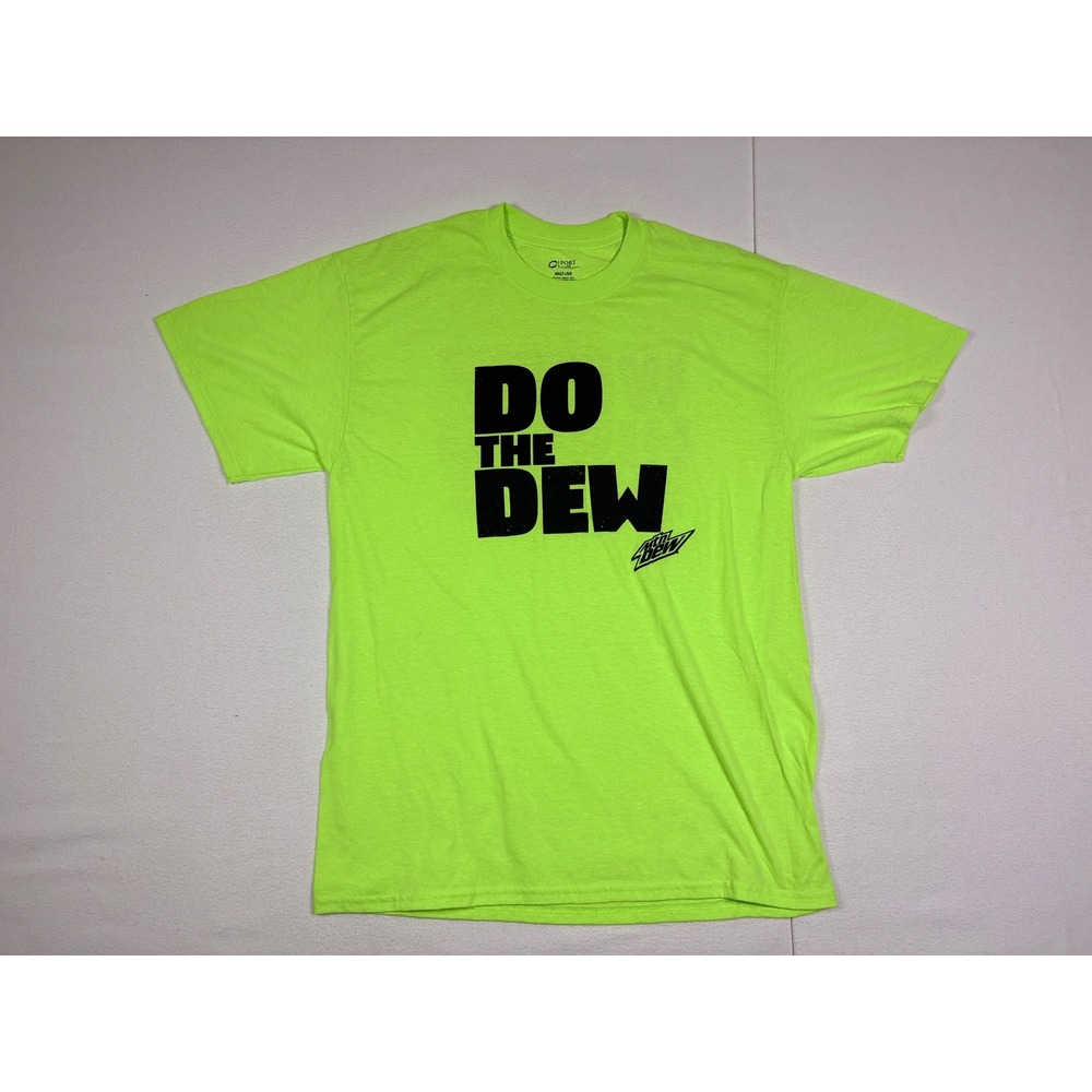 Port and Company Mountain Dew Do The Dew Neon Green Graphic T-Shirt Mens Large